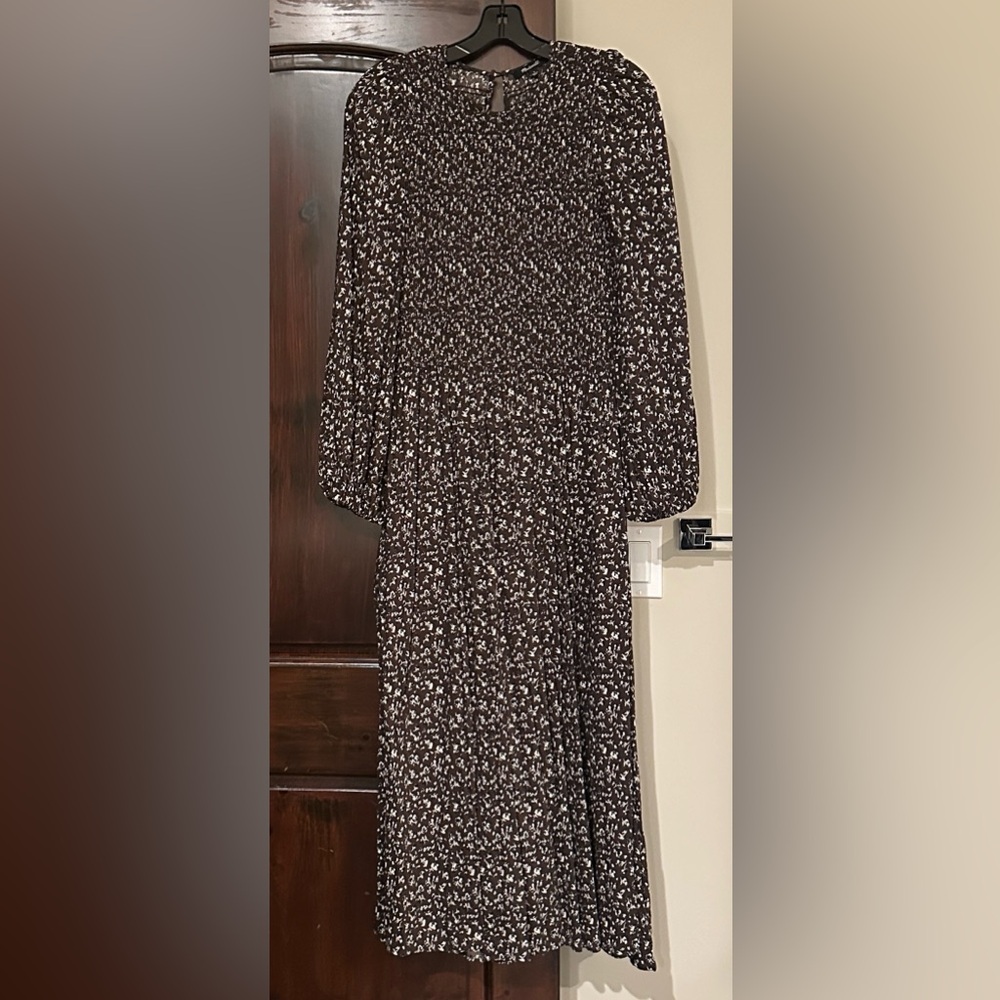 Madewell Brown Smocked Melody Dress
